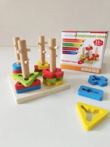 Wooden Geometric Twist & Sort Stacking Puzzle